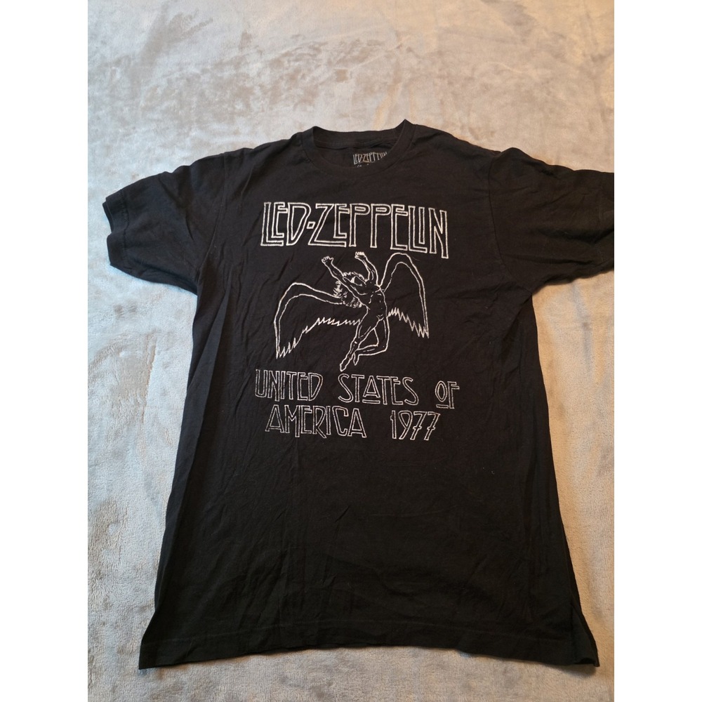 Led Zeppelin Shirt Mens Size M Black Retro Logo